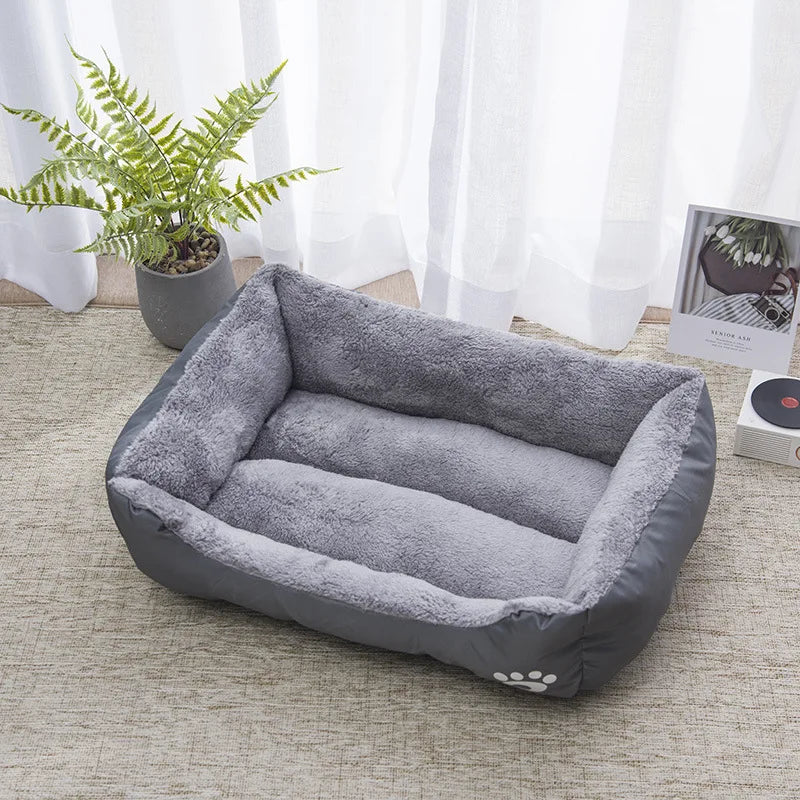 Deep charcoal grey premium washable pet bed with a minimalist design for home decor.