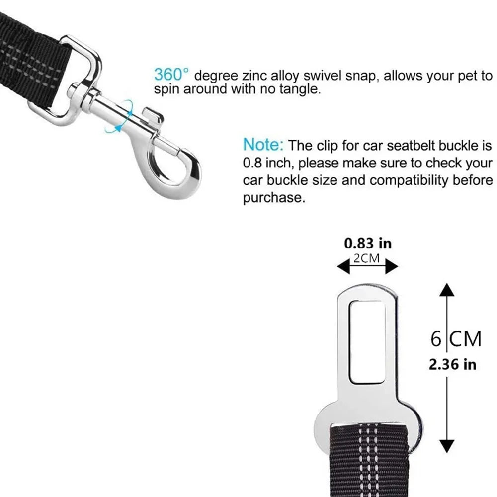 Technical detail of the 360-degree zinc alloy swivel snap to prevent leash tangling.